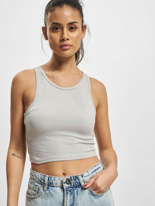 Urban Classics Tops sans manche Rib Cropped gris